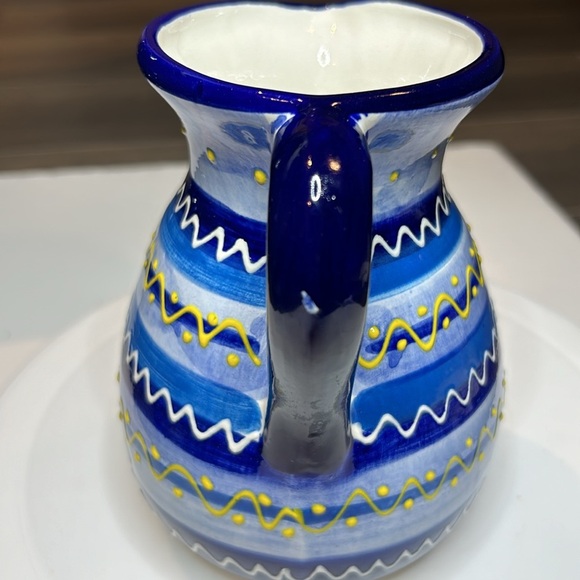 Hand Painted Pitcher Decor HNOS Pedraza Spain Pottery pitcher vase - Picture 5 of 13